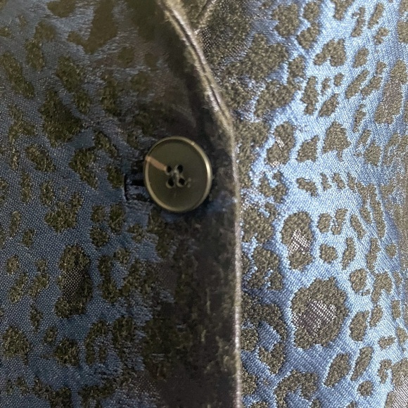 Elie Tahari Leopard Print One Button Blazer, Black & Blue - Picture 7 of 16